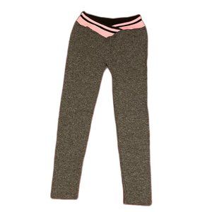 J&Me Leggings Gray w/ Pink Waistband Women One Size
